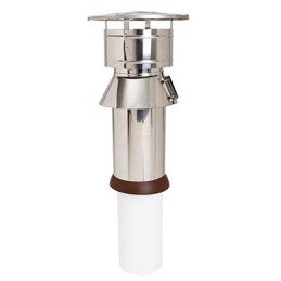 TERMINALE VERT. ø160 INOX/PPS